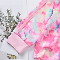 Load image into Gallery viewer, 2 Pieces Set Baby Kid Girls Color-blocking Tie Dye Jackets Outwears And Pants Wholesale 220914210
