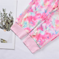 Load image into Gallery viewer, 2 Pieces Set Baby Kid Girls Color-blocking Tie Dye Jackets Outwears And Pants Wholesale 220914210
