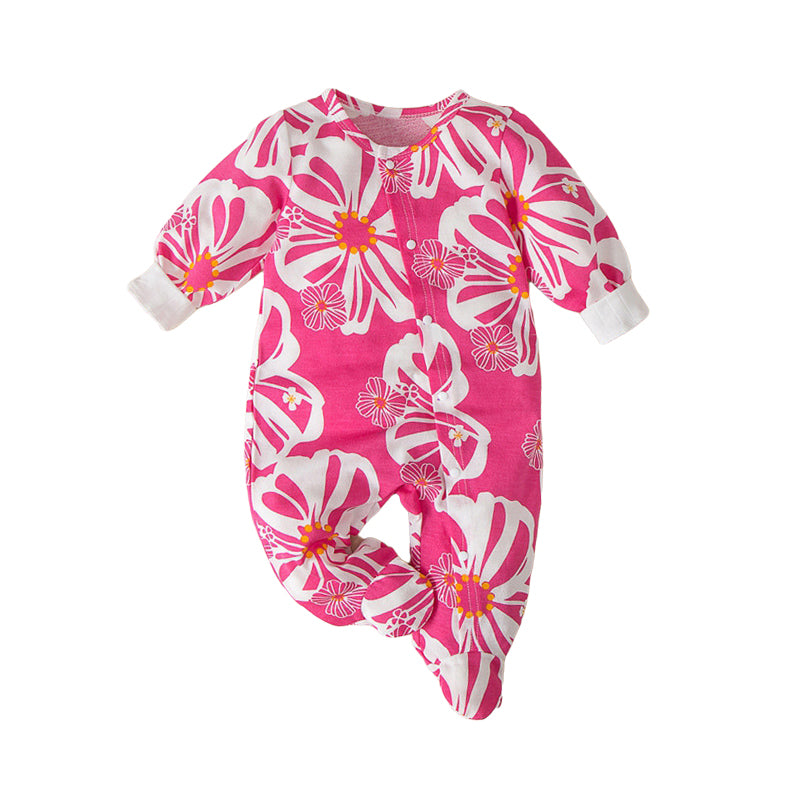 Baby Girls Flower Print Jumpsuits Wholesale 220914247