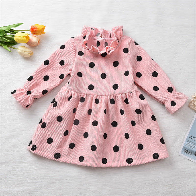 Baby Kid Girls Polka dots Print Dresses Wholesale 220914337