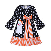 Load image into Gallery viewer, Baby Kid Girls Polka dots Cartoon Print Halloween Dresses Wholesale 22091437
