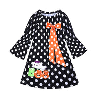 Load image into Gallery viewer, Baby Kid Girls Polka dots Cartoon Print Halloween Dresses Wholesale 22091437
