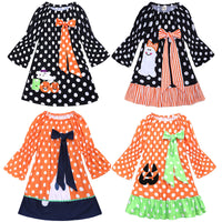 Load image into Gallery viewer, Baby Kid Girls Polka dots Cartoon Print Halloween Dresses Wholesale 22091437

