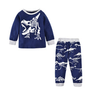 Load image into Gallery viewer, 2 Pieces Set Baby Kid Boys Color-blocking Cartoon Print Tops And Pants Wholesale 220914429

