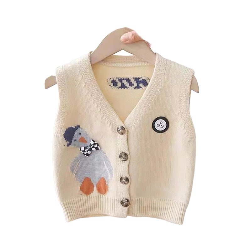 Baby Kid Unisex Animals Cartoon Print Vests Waistcoats Wholesale 220914467