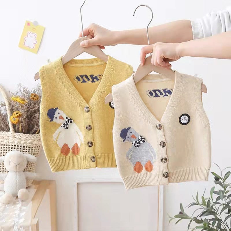 Baby Kid Unisex Animals Cartoon Print Vests Waistcoats Wholesale 220914467