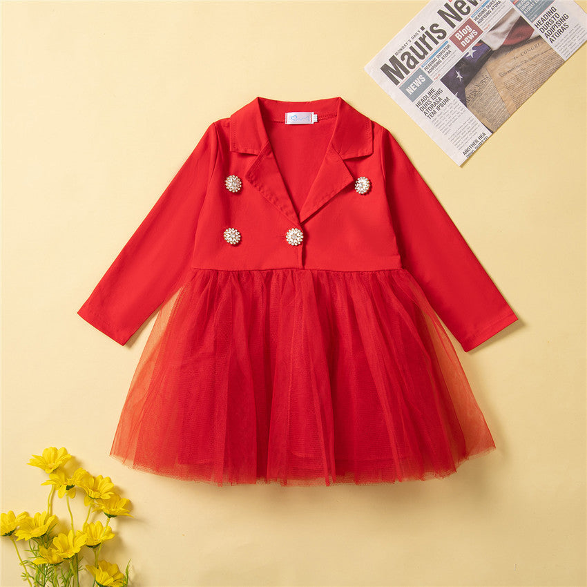 Baby Kid Girls Solid Color Lace Dresses Wholesale 220914468