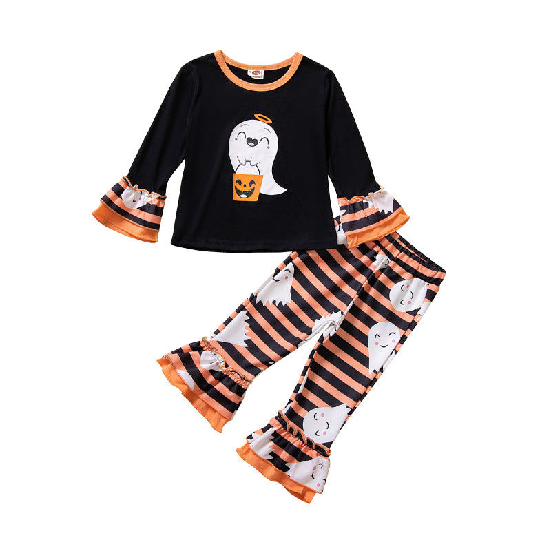 2 Pieces Set Baby Kid Girls Halloween Cartoon Tops And Pants Wholesale 220914485