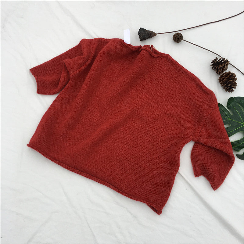 Baby Kid Girls Solid Color Sweaters Wholesale 22091449