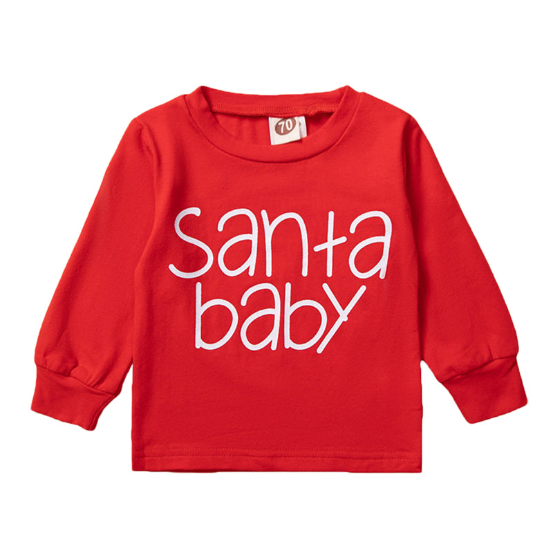 Baby Kid Unisex Letters Christmas Tops Wholesale 220914496