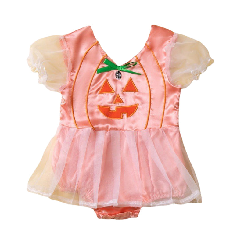 Baby Girls Love heart Cartoon Embroidered Print Halloween Rompers Wholesale 220914524