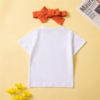 Load image into Gallery viewer, 3 Pieces Set Baby Girls Letters T-Shirts Solid Color Shorts And Bow Headwear Wholesale 220914525
