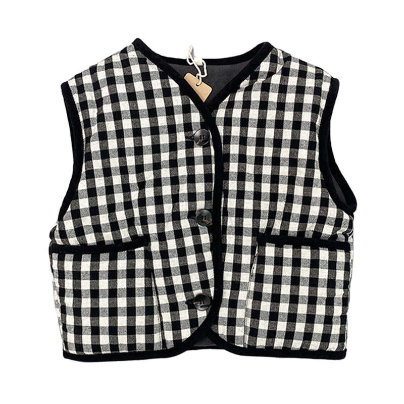 Baby Kid Unisex Checked Vests Waistcoats Wholesale 220914538