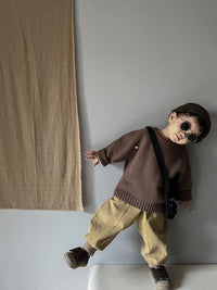 Load image into Gallery viewer, Baby Kid Unisex Solid Color Crochet Sweaters Wholesale 220914543
