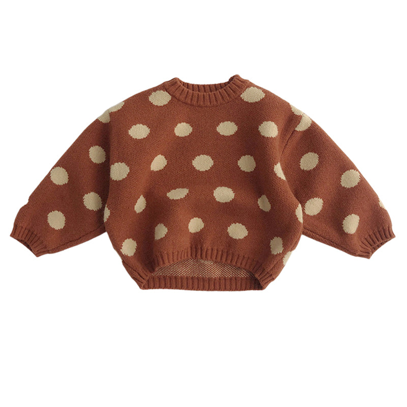 Baby Kid Unisex Polka dots Crochet Sweaters Wholesale 220914559