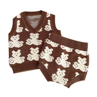 Load image into Gallery viewer, 2 Pieces Set Baby Unisex Cartoon Print Vests Waistcoats And Shorts Wholesale 220914595
