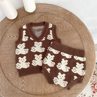 Load image into Gallery viewer, 2 Pieces Set Baby Unisex Cartoon Print Vests Waistcoats And Shorts Wholesale 220914595
