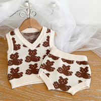 Load image into Gallery viewer, 2 Pieces Set Baby Unisex Cartoon Print Vests Waistcoats And Shorts Wholesale 220914595
