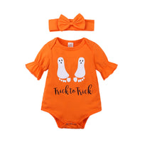 Load image into Gallery viewer, Baby Girls Cartoon Print Halloween Rompers Wholesale 22091466
