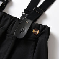 Load image into Gallery viewer, 2 Pieces Set Baby Kid Boys Birthday Party Striped Bow Shirts And Solid Color Jumpsuits Wholesale 220916178
