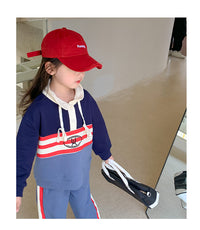 Load image into Gallery viewer, 2 Pieces Set Baby Kid Girls Color-blocking Hoodies Swearshirts And Pants Wholesale 220916290
