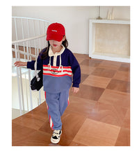 Load image into Gallery viewer, 2 Pieces Set Baby Kid Girls Color-blocking Hoodies Swearshirts And Pants Wholesale 220916290
