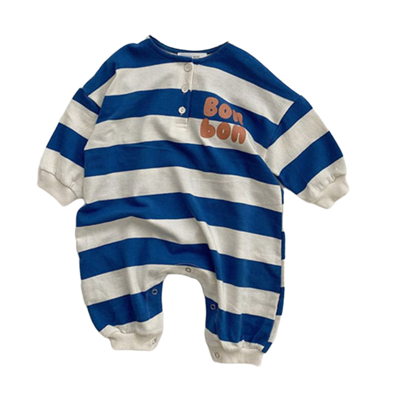 Baby Boys Striped Letters Jumpsuits Wholesale 220916300