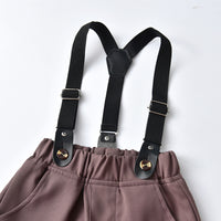 Load image into Gallery viewer, 2 Pieces Set Baby Kid Boys Birthday Party Striped Checked Bow Shirts And Solid Color Jumpsuits Wholesale 220916376
