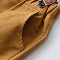 Load image into Gallery viewer, 2 Pieces Set Baby Kid Boys Dressy Checked Plant Bow Print Shirts And Trousers Suits Wholesale 220916409
