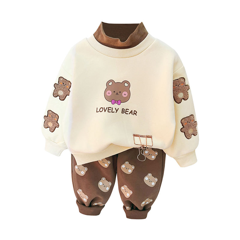 2 Pieces Set Baby Kid Unisex Cartoon Print Hoodies Swearshirts And Pants Wholesale 220916437