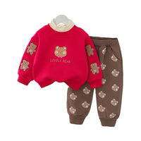 Load image into Gallery viewer, 2 Pieces Set Baby Kid Unisex Cartoon Print Hoodies Swearshirts And Pants Wholesale 220916437
