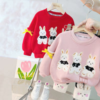 Load image into Gallery viewer, 2 Pieces Set Baby Kid Girls Cartoon Bow Hoodies Swearshirts And Color-blocking Pants Wholesale 220916446
