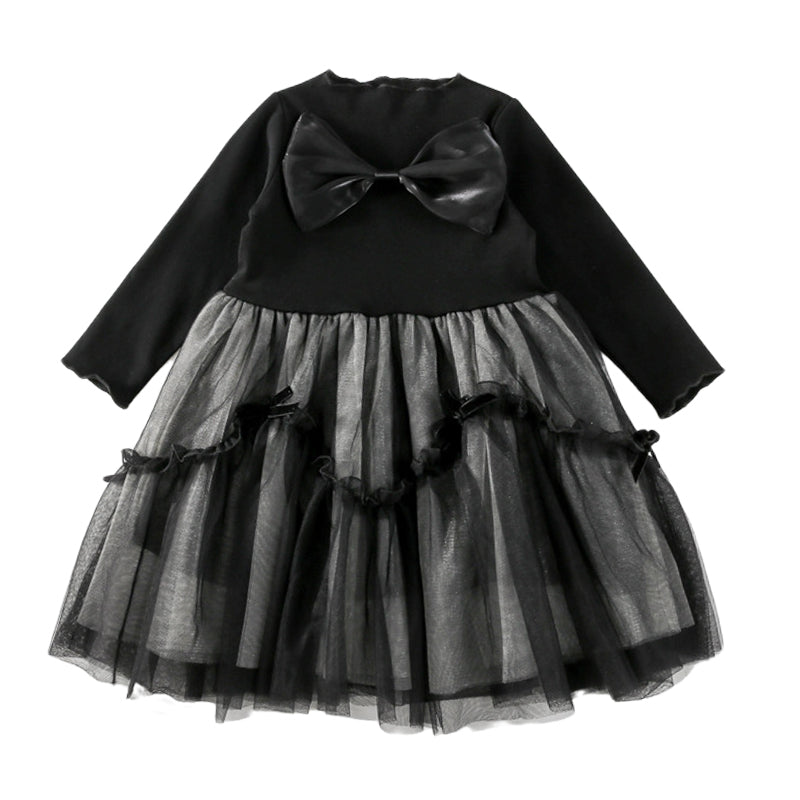 Baby Kid Girls Solid Color Bow Crochet Dresses Wholesale 220916455