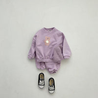 Load image into Gallery viewer, 2 Pieces Set Baby Kid Unisex Solid Color Cartoon Hoodies Swearshirts And Pants Wholesale 220916460
