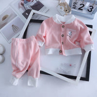 Load image into Gallery viewer, 2 Pieces Set Baby Unisex Letters Cartoon Print Jackets Outwears And Color-blocking Pants Wholesale 22091647
