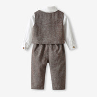 Load image into Gallery viewer, 3 Pieces Set Baby Kid Big Kid Boys Birthday Party Solid Color Shirts Vests Waistcoats And Jumpsuits Wholesale 22091649
