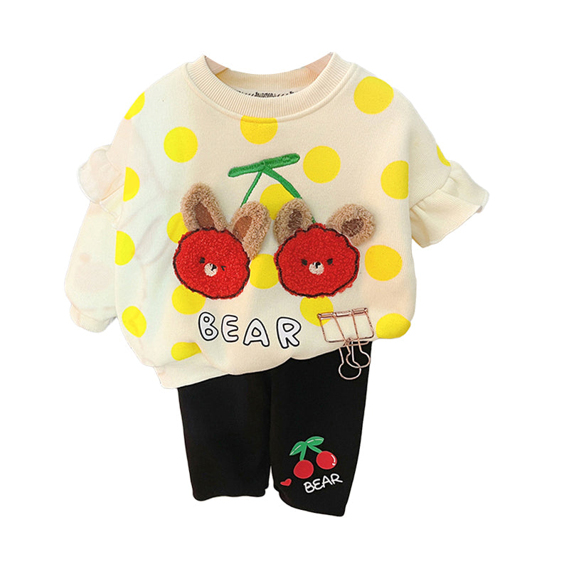 2 Pieces Set Baby Kid Girls Cartoon Hoodies Swearshirts And Pants Wholesale 220916499