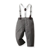 Load image into Gallery viewer, 2 Pieces Set Baby Kid Big Kid Boys Birthday Party Solid Color Bow Shirts And Jumpsuits Wholesale 22091652
