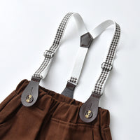 Load image into Gallery viewer, 2 Pieces Set Baby Kid Big Kid Boys Birthday Party Striped Bow Shirts And Solid Color Jumpsuits Wholesale 220916520
