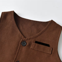 Load image into Gallery viewer, 3 Pieces Set Baby Kid Boys Dressy Solid Color Vests Waistcoats Striped Shirts And Jumpsuits Wholesale 220916522
