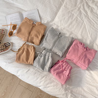 Load image into Gallery viewer, 2 Pieces Set Baby Kid Unisex Solid Color Jackets Outwears And Pants Wholesale 220916525
