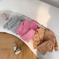 Load image into Gallery viewer, 2 Pieces Set Baby Kid Unisex Solid Color Jackets Outwears And Pants Wholesale 220916525
