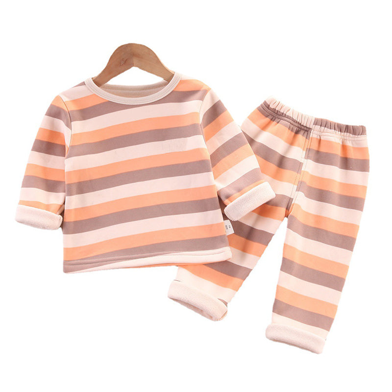 2 Pieces Set Baby Kid Unisex Striped Tops And Pants Sleepwears Wholesale 220916538