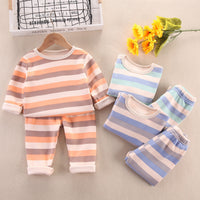 Load image into Gallery viewer, 2 Pieces Set Baby Kid Unisex Striped Tops And Pants Sleepwears Wholesale 220916538
