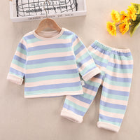 Load image into Gallery viewer, 2 Pieces Set Baby Kid Unisex Striped Tops And Pants Sleepwears Wholesale 220916538
