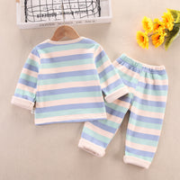 Load image into Gallery viewer, 2 Pieces Set Baby Kid Unisex Striped Tops And Pants Sleepwears Wholesale 220916538
