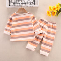 Load image into Gallery viewer, 2 Pieces Set Baby Kid Unisex Striped Tops And Pants Sleepwears Wholesale 220916538
