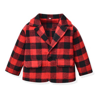 Load image into Gallery viewer, 3 Pieces Set Baby Kid Boys Checked Jackets Outwears And Solid Color Bow Shirts And Pants Suits Wholesale 220916541
