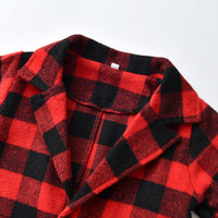 Load image into Gallery viewer, 3 Pieces Set Baby Kid Boys Checked Jackets Outwears And Solid Color Bow Shirts And Pants Suits Wholesale 220916541
