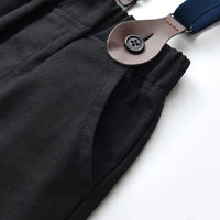 Load image into Gallery viewer, 3 Pieces Set Baby Kid Boys Checked Jackets Outwears And Solid Color Bow Shirts And Pants Suits Wholesale 220916541
